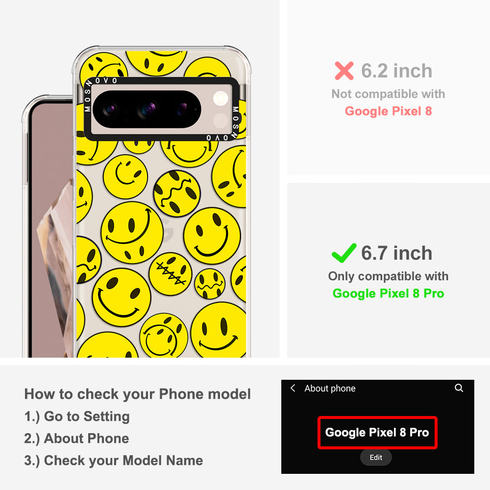 Smiley Face Phone Case - Google Pixel 8 Pro Case - MOSNOVO