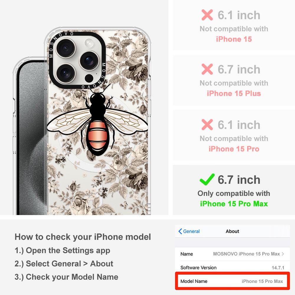 Vintage Bee Phone Case - iPhone 15 Pro Max Case - MOSNOVO