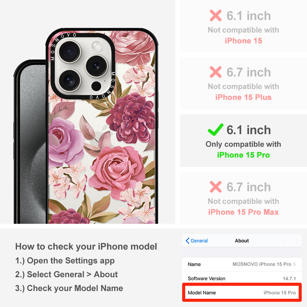 Blossom Flowe Floral Phone Case - iPhone 15 Pro Case - MOSNOVO
