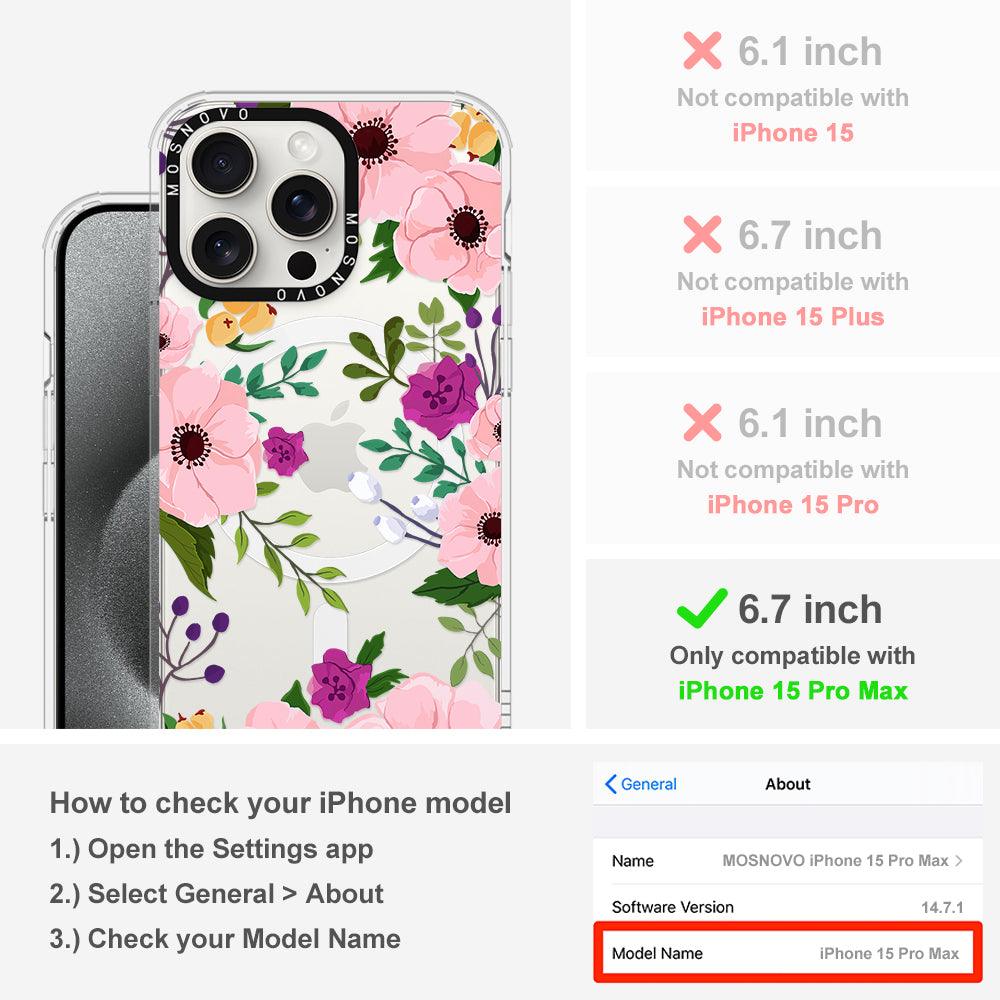 Watercolor Floral Phone Case - iPhone 15 Pro Max Case - MOSNOVO