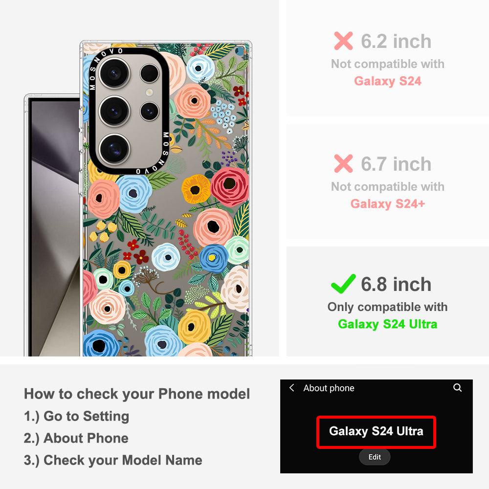 Pastel Floral Garden Phone Case - Samsung Galaxy S24 Ultra Case - MOSNOVO