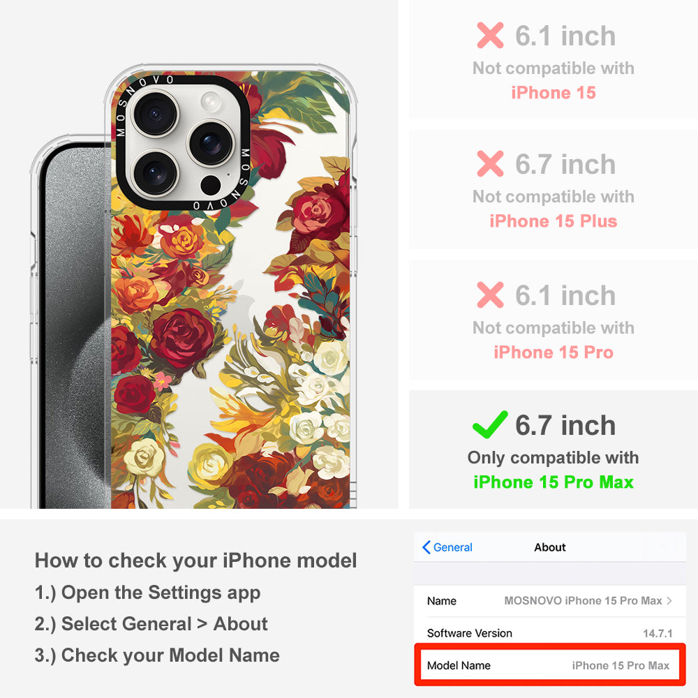 Vintage Flower Garden Phone Case - iPhone 15 Pro Max Case - MOSNOVO