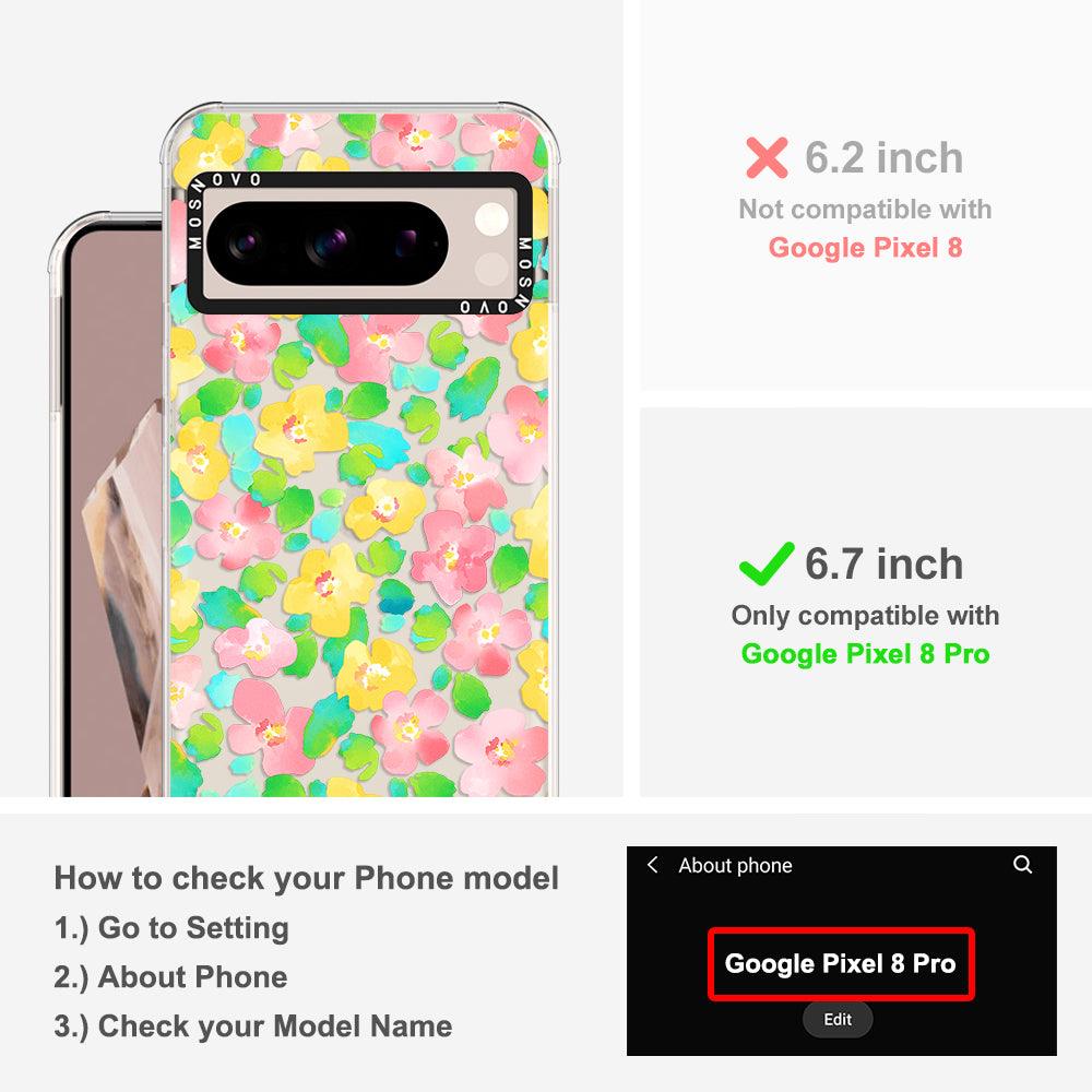 Floral Print Phone Case - Google Pixel 8 Pro Case - MOSNOVO