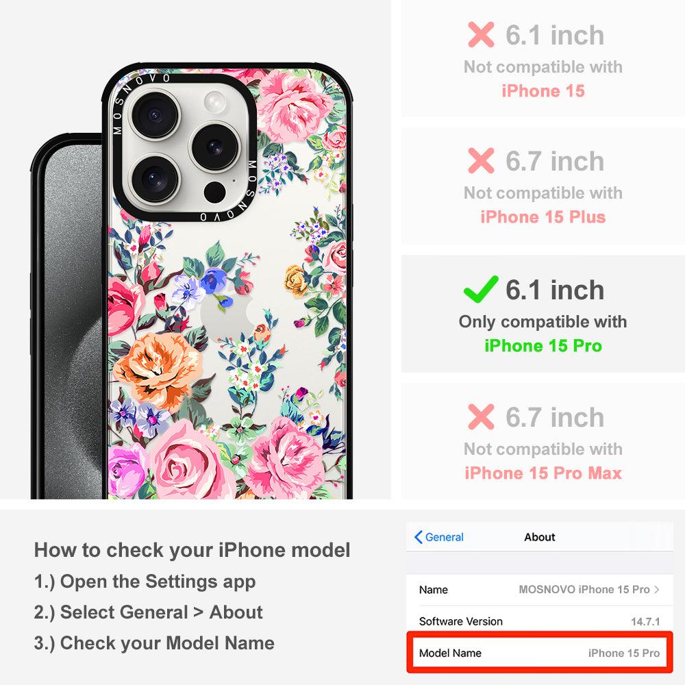 Flower Garden Phone Case - iPhone 15 Pro Case - MOSNOVO
