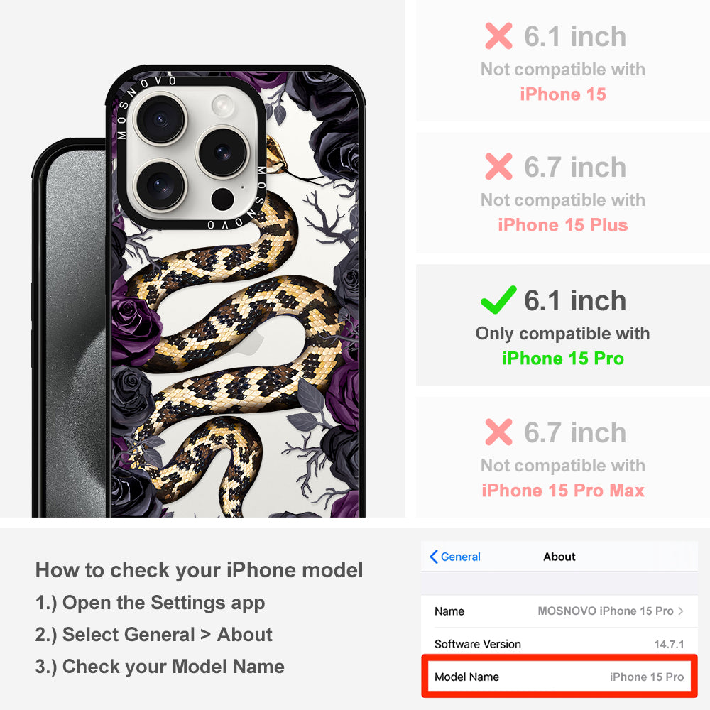 Secret Snake Garden Phone Case - iPhone 15 Pro Case - MOSNOVO