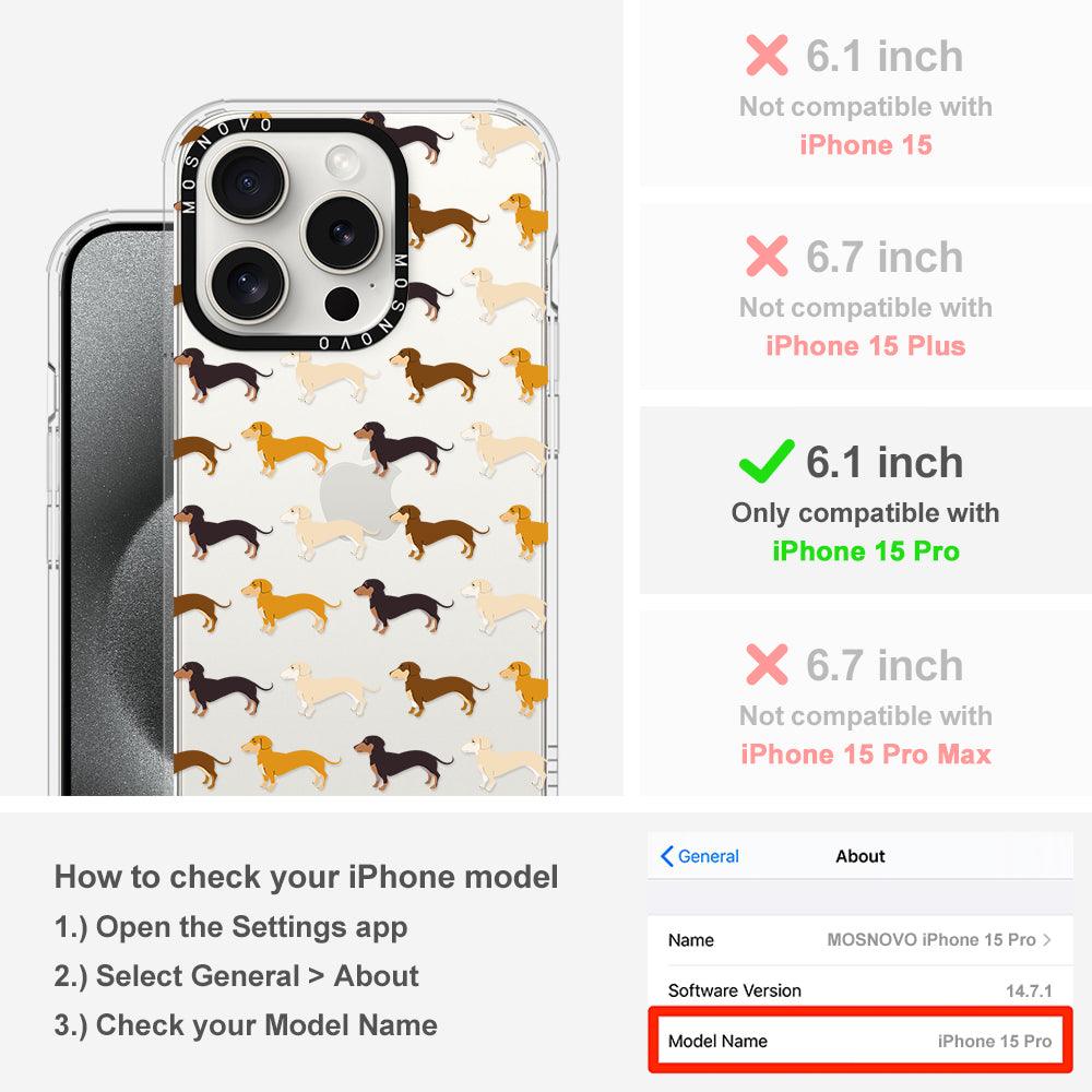 Cute Dachshund Phone Case - iPhone 15 Pro Case - MOSNOVO