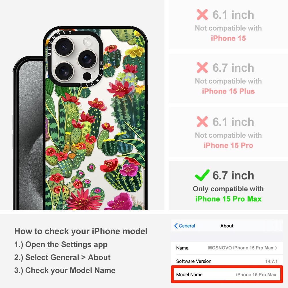 Cactus Garden Phone Case - iPhone 15 Pro Max Case - MOSNOVO