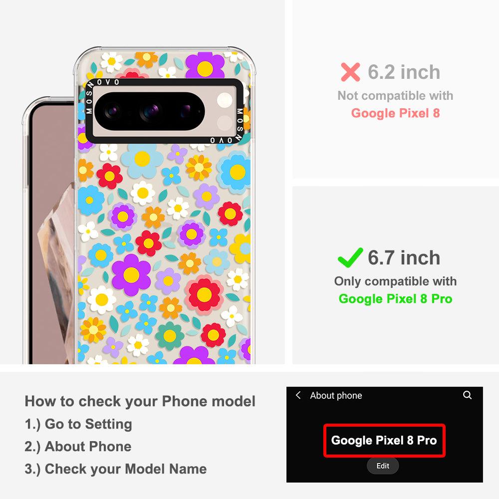 Retro Flower Phone Case - Google Pixel 8 Pro Case - MOSNOVO