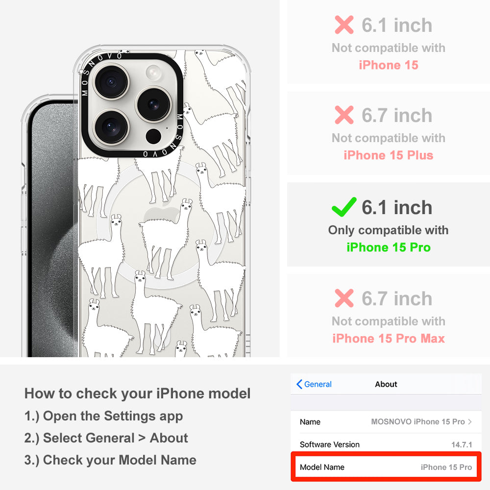 Llama Phone Case - iPhone 15 Pro Case - MOSNOVO