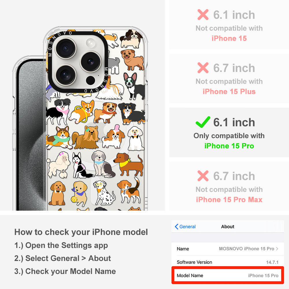 Cute Puppy Phone Case - iPhone 15 Pro Case - MOSNOVO