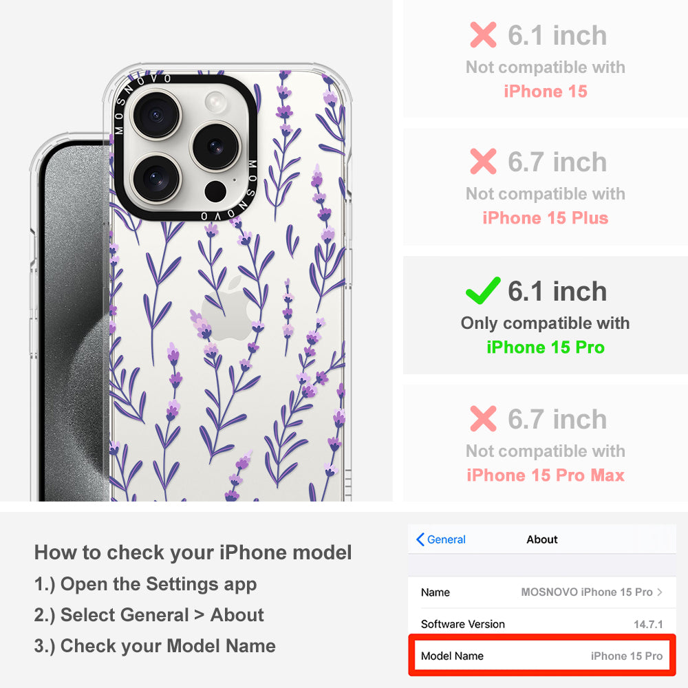 Lavenders Phone Case - iPhone 15 Pro Case - MOSNOVO
