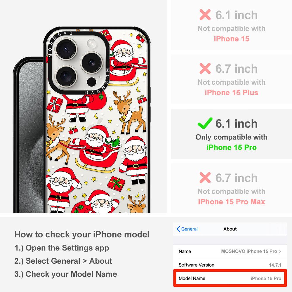 Cute Santa Claus Deer Phone Case - iPhone 15 Pro Case - MOSNOVO