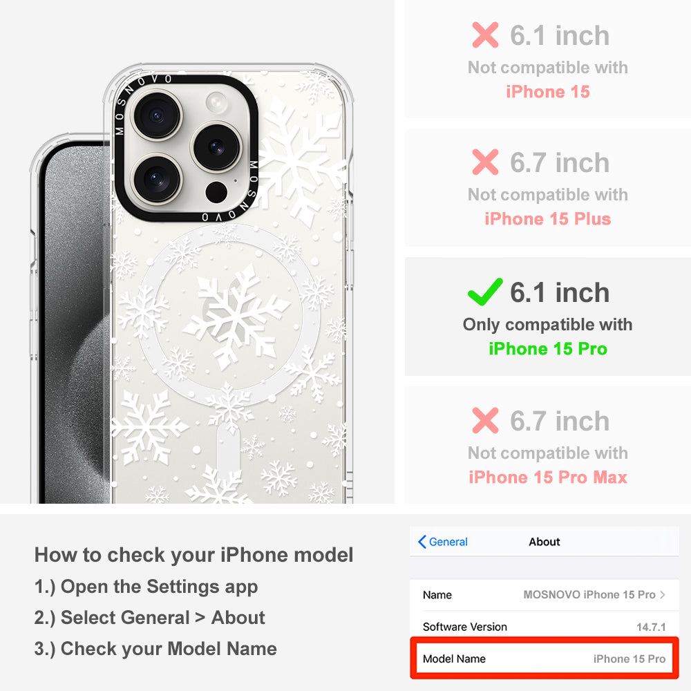 Snowflake Phone Case - iPhone 15 Pro Case - MOSNOVO