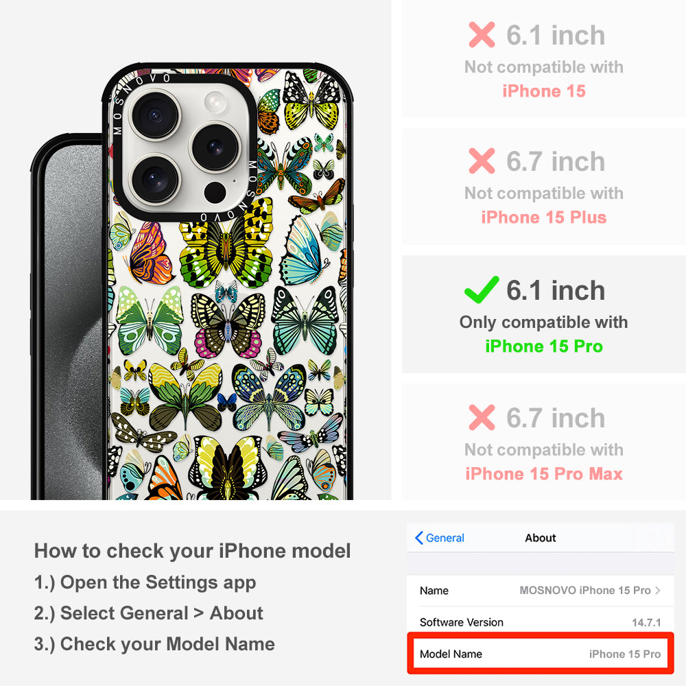 Butterflies Phone Case - iPhone 15 Pro Case - MOSNOVO
