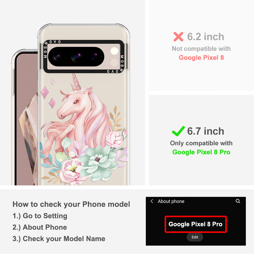 Pastel Flower Unicorn Phone Case - Google Pixel 8 Pro Case