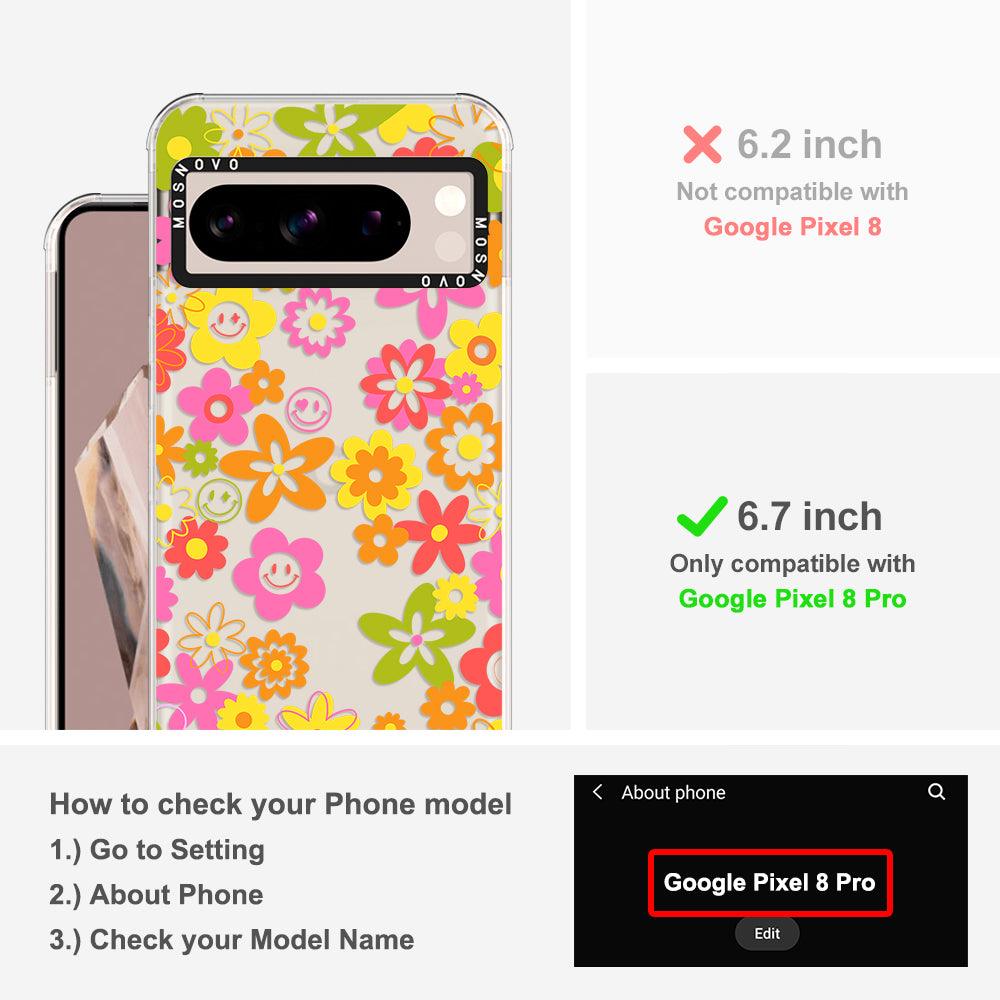 70's Groovy Floral Phone Case - Google Pixel 8 Pro Case - MOSNOVO