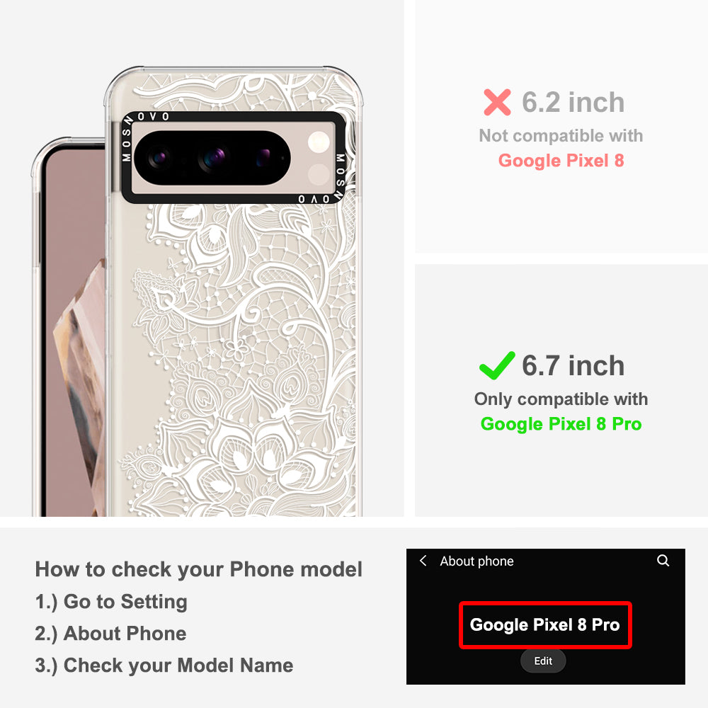 White Lotus Henna Phone Case - Google Pixel 8 Pro Case - MOSNOVO