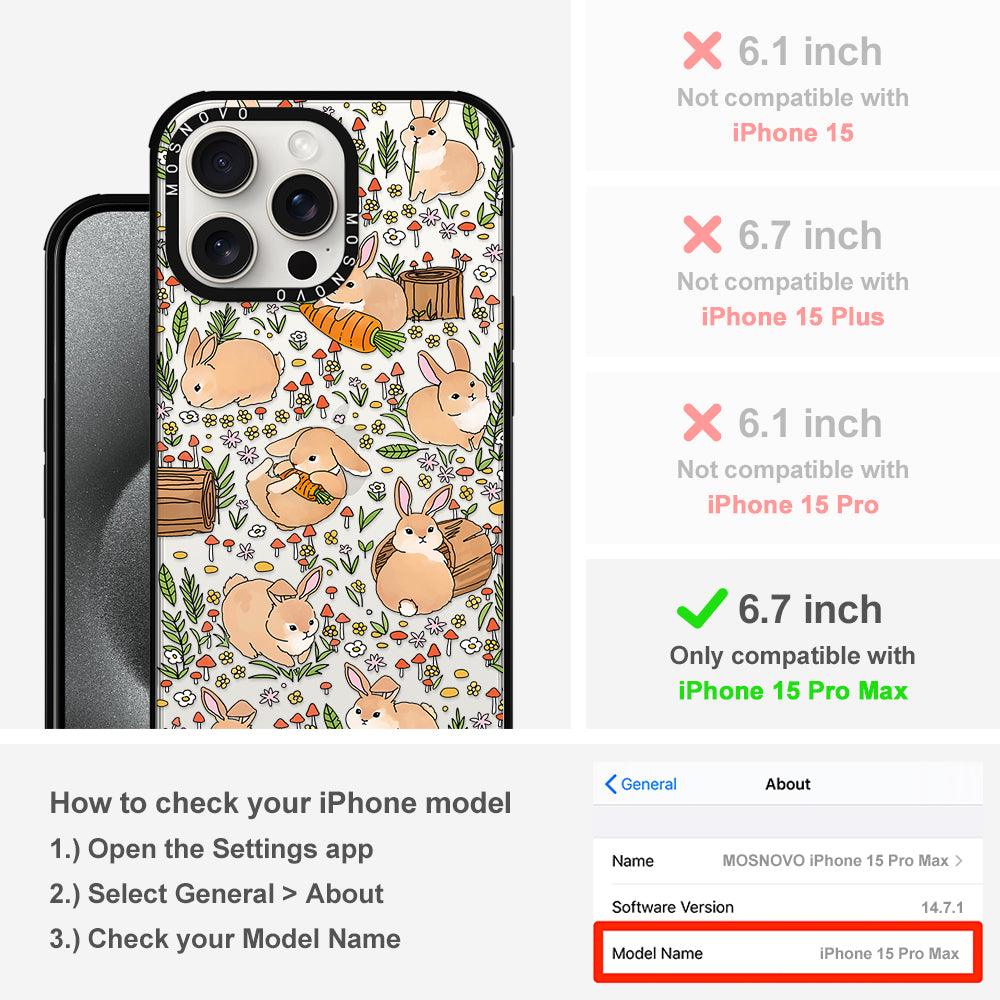 Cute Bunny Garden Phone Case - iPhone 15 Pro Max Case - MOSNOVO