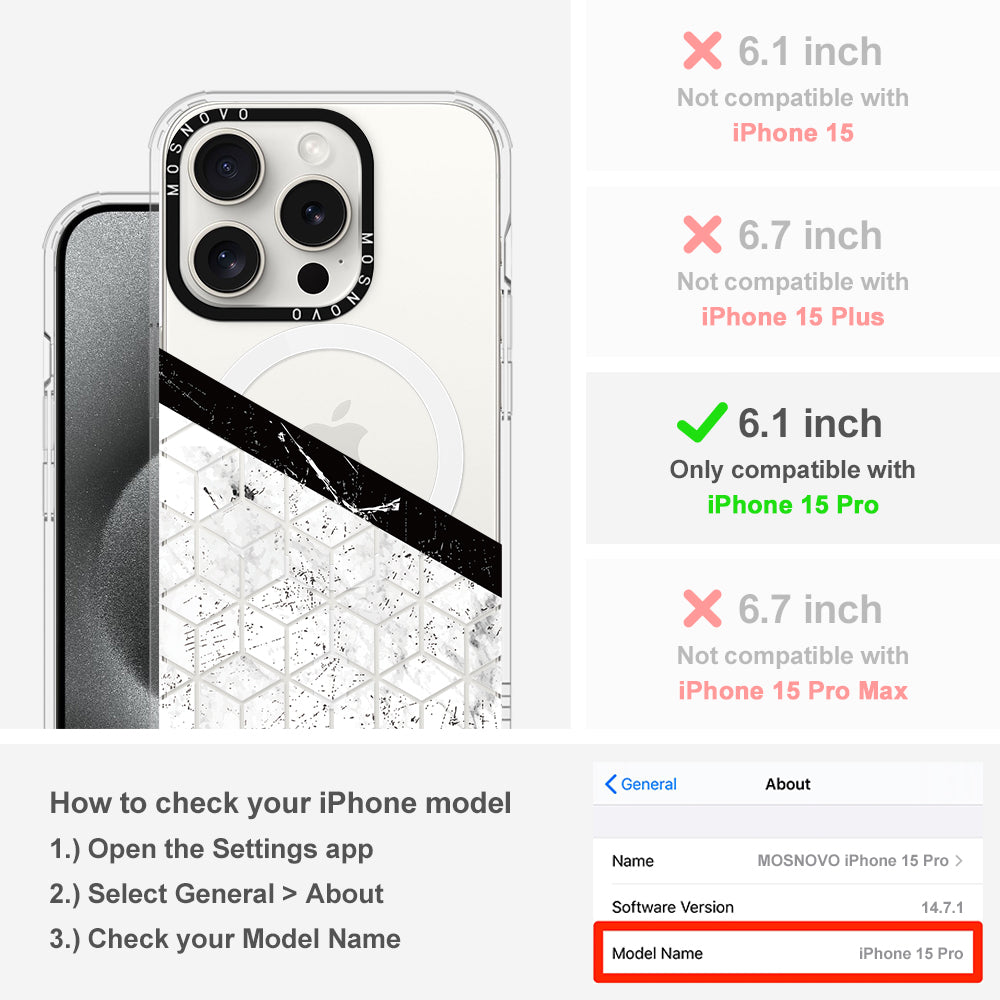 Marble Block Art Phone Case - iPhone 15 Pro Case - MOSNOVO