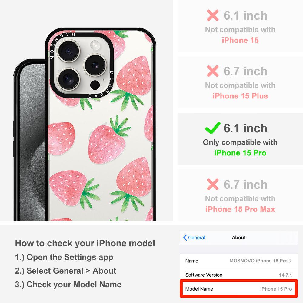 Pastel Strawberry Phone Case - iPhone 15 Pro Case - MOSNOVO