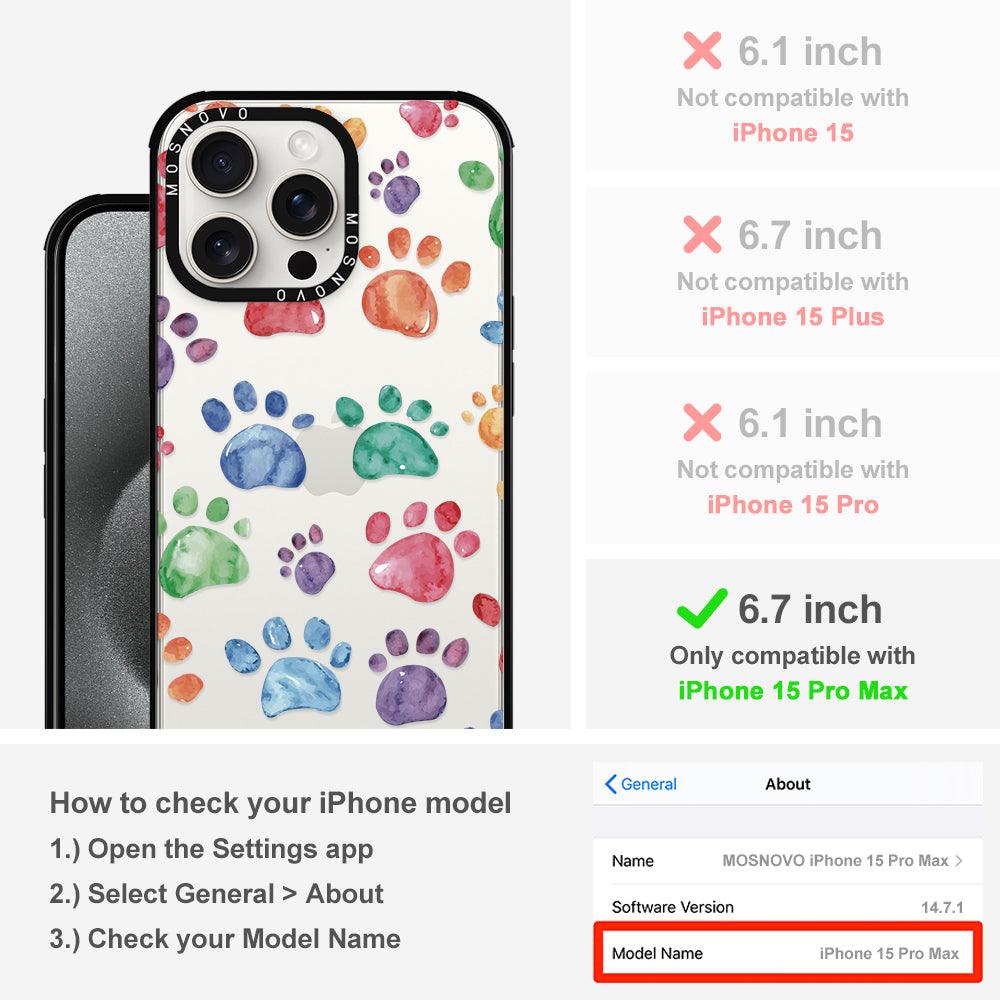 Colorful Paw Phone Case - iPhone 15 Pro Max Case - MOSNOVO