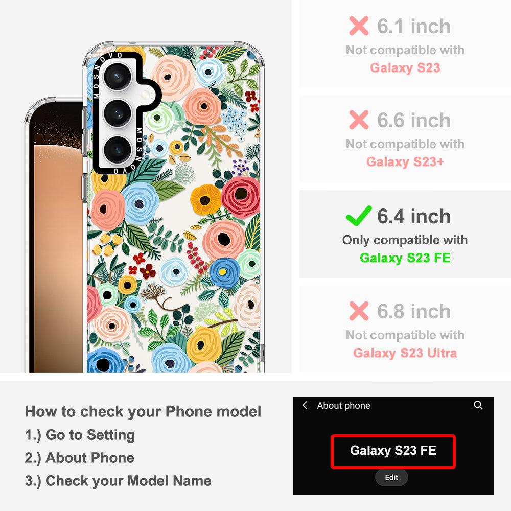 Pastel Floral Garden Phone Case - Samsung Galaxy S23 FE Case