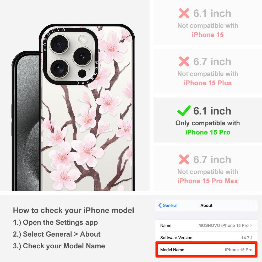 Cherry Blossom Flower Phone Case - iPhone 15 Pro Case - MOSNOVO