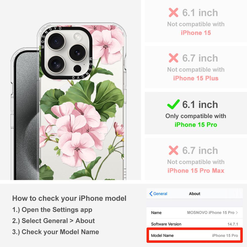 Geranium Phone Case - iPhone 15 Pro Case - MOSNOVO