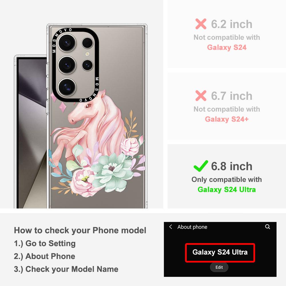 Pastel Flower Unicorn Phone Case - Samsung Galaxy S24 Ultra Case - MOSNOVO