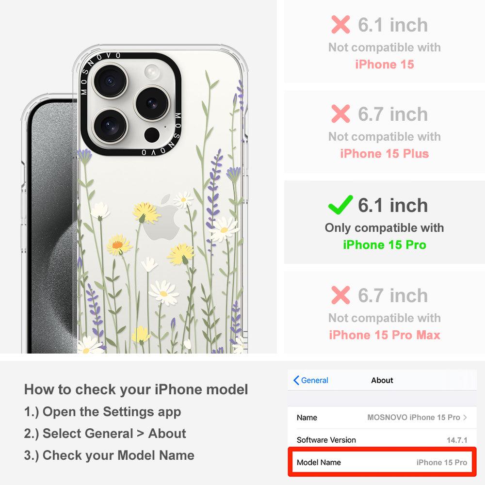 Wild Meadow Floral Phone Case - iPhone 15 Pro Case - MOSNOVO