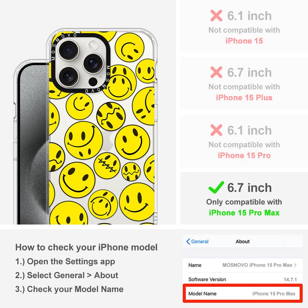 Smiley Face Phone Case - iPhone 15 Pro Max Case - MOSNOVO