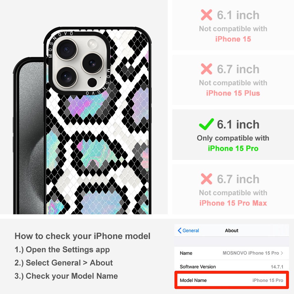 Aurora Snake Print Phone Case - iPhone 15 Pro Case - MOSNOVO