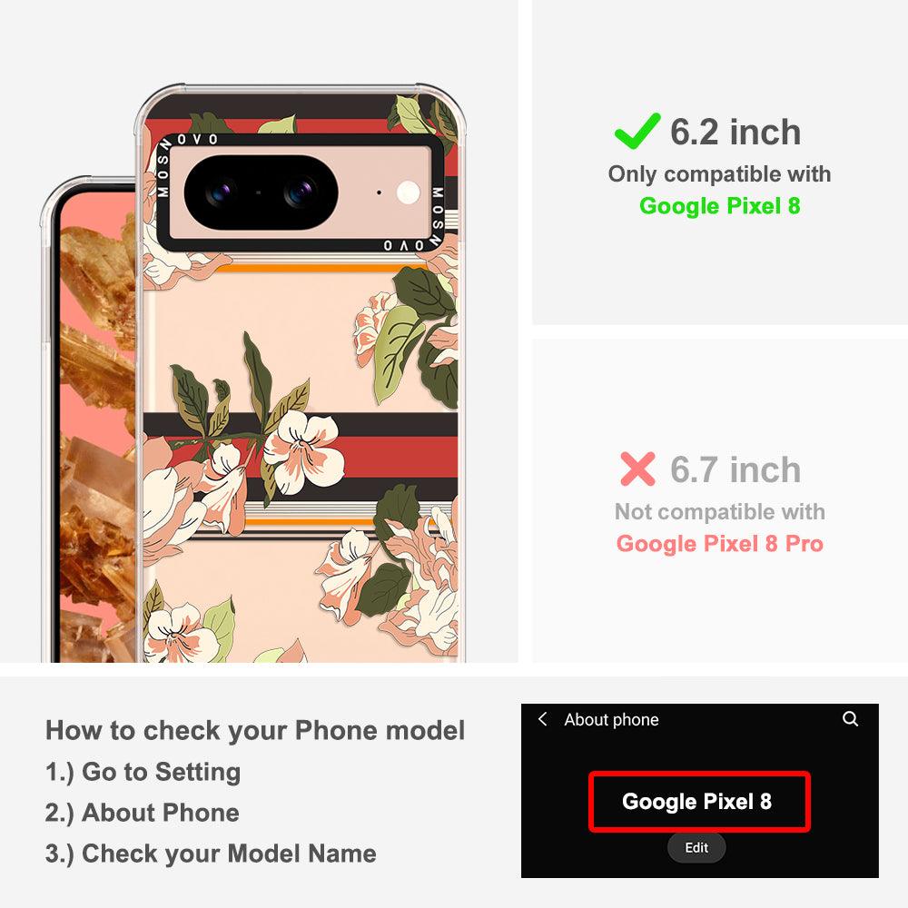 Classic Stripe Floral Phone Case - Google Pixel 8 Case - MOSNOVO