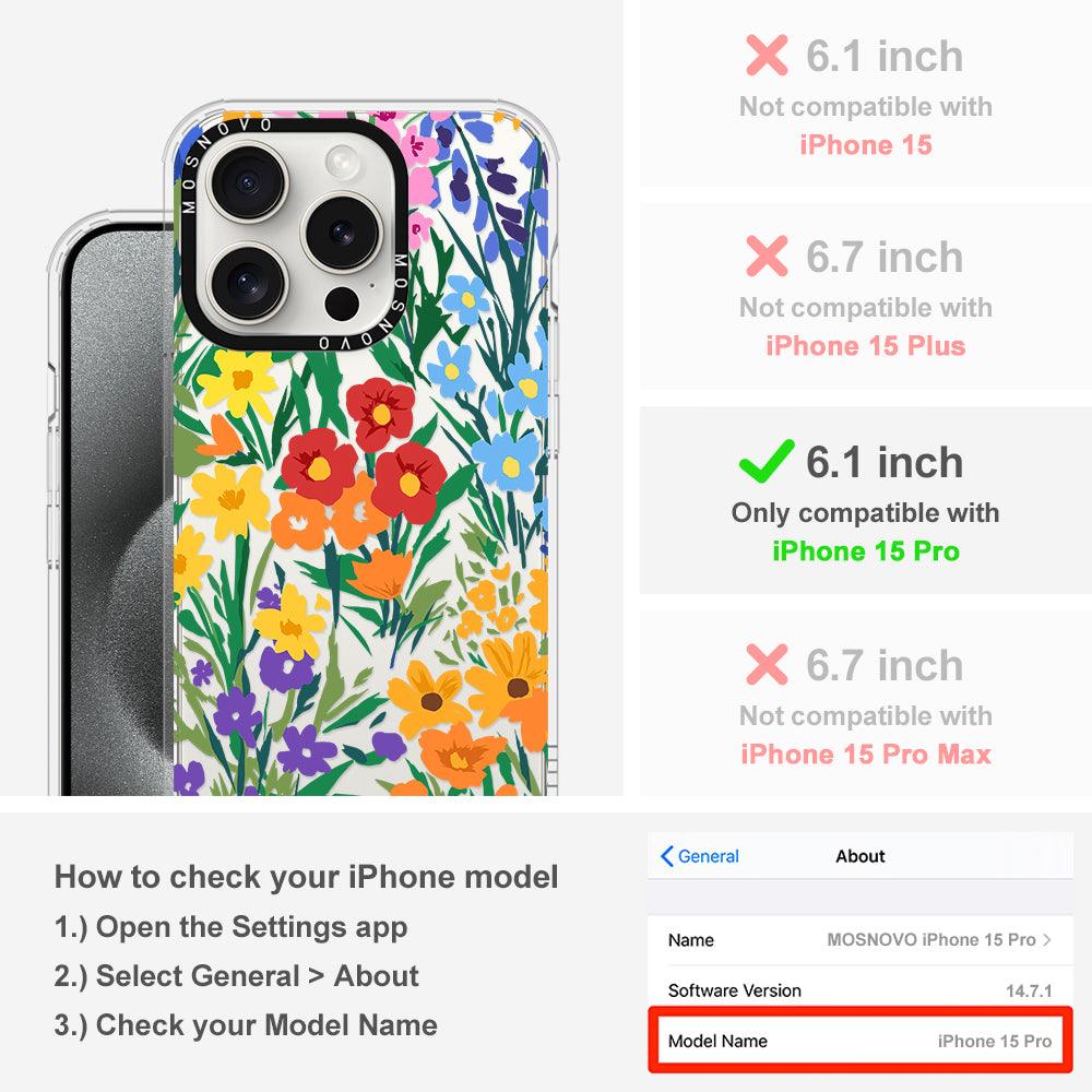 Spring Botanical Flower Floral Phone Case - iPhone 15 Pro Case - MOSNOVO