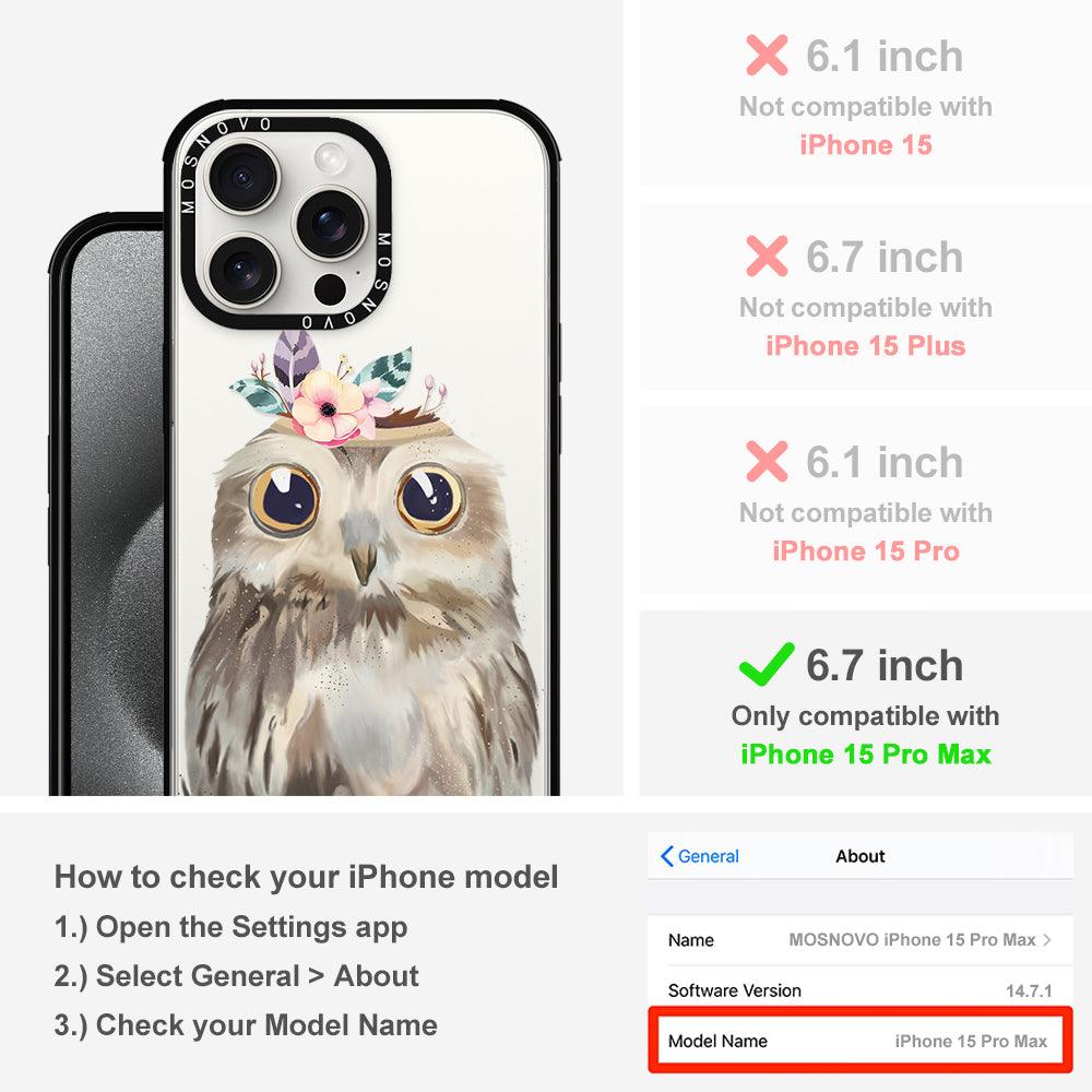 Cute Owl Phone Case - iPhone 15 Pro Max Case - MOSNOVO