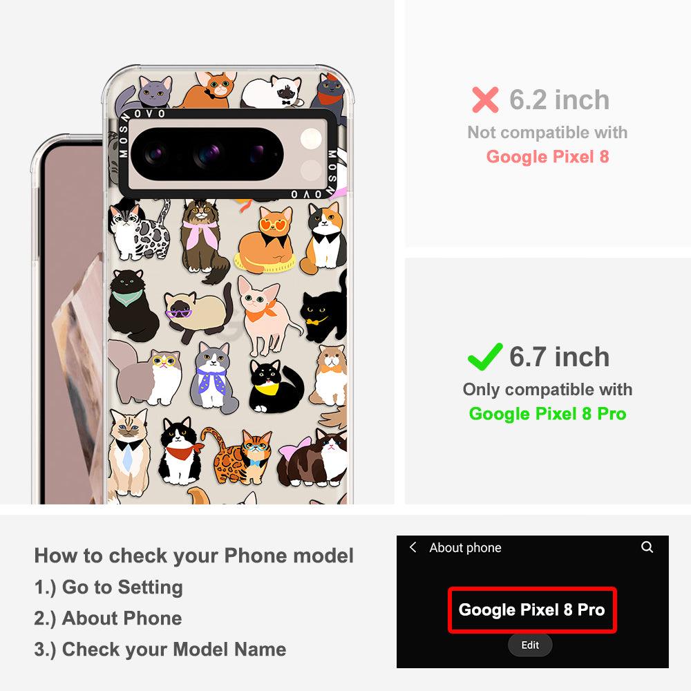 Cute Cat Phone Case - Google Pixel 8 Pro Case - MOSNOVO