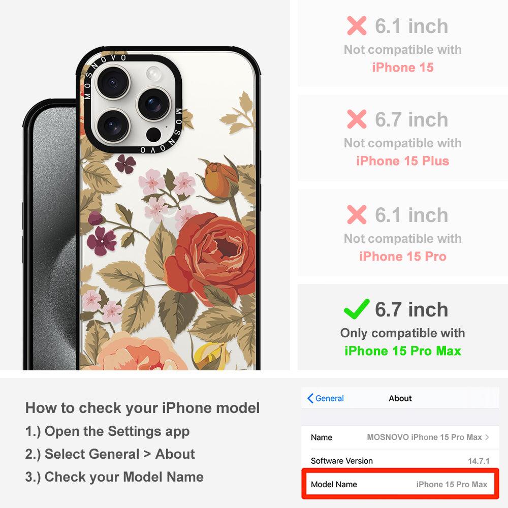 Vintage Roses Phone Case - iPhone 15 Pro Max Case - MOSNOVO