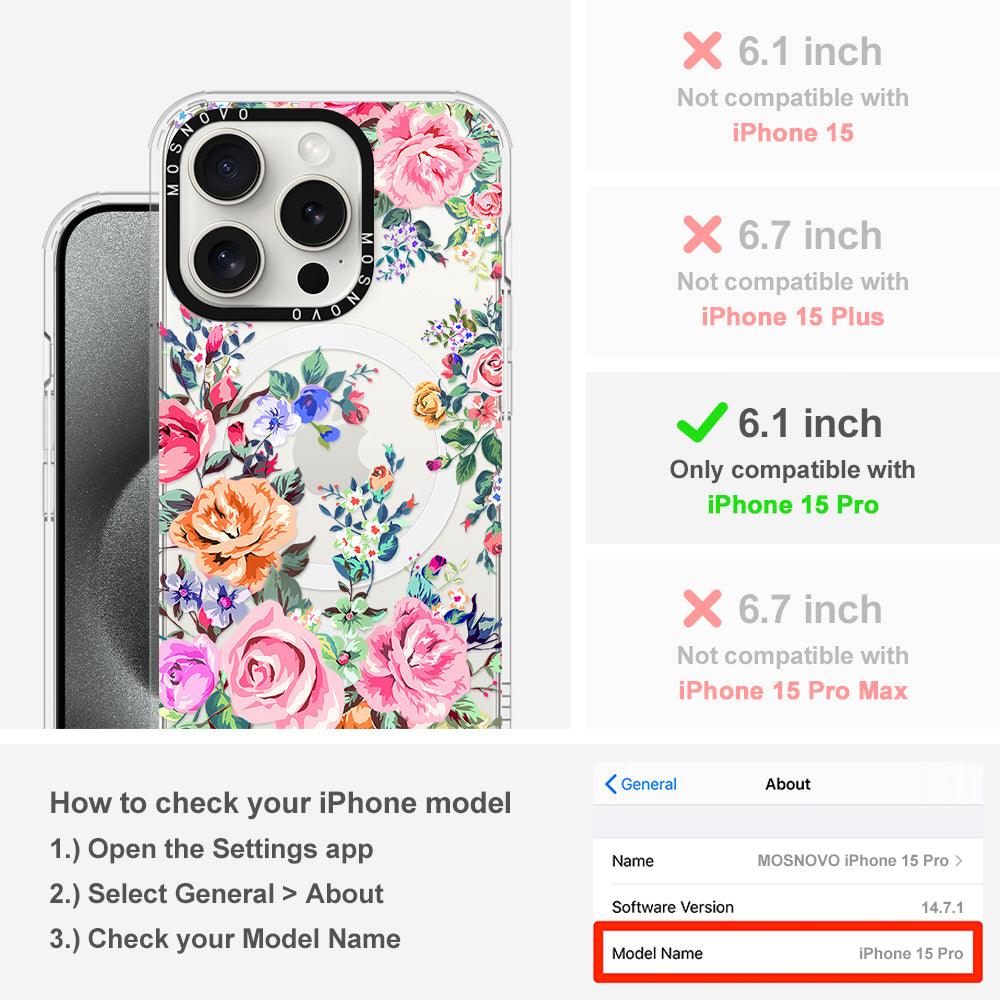 Flower Garden Phone Case - iPhone 15 Pro Case - MOSNOVO