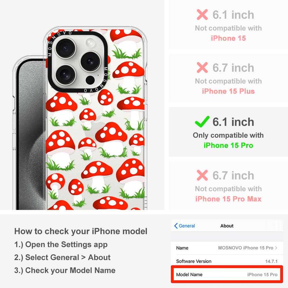 Cute Mushroom Phone Case - iPhone 15 Pro Case - MOSNOVO