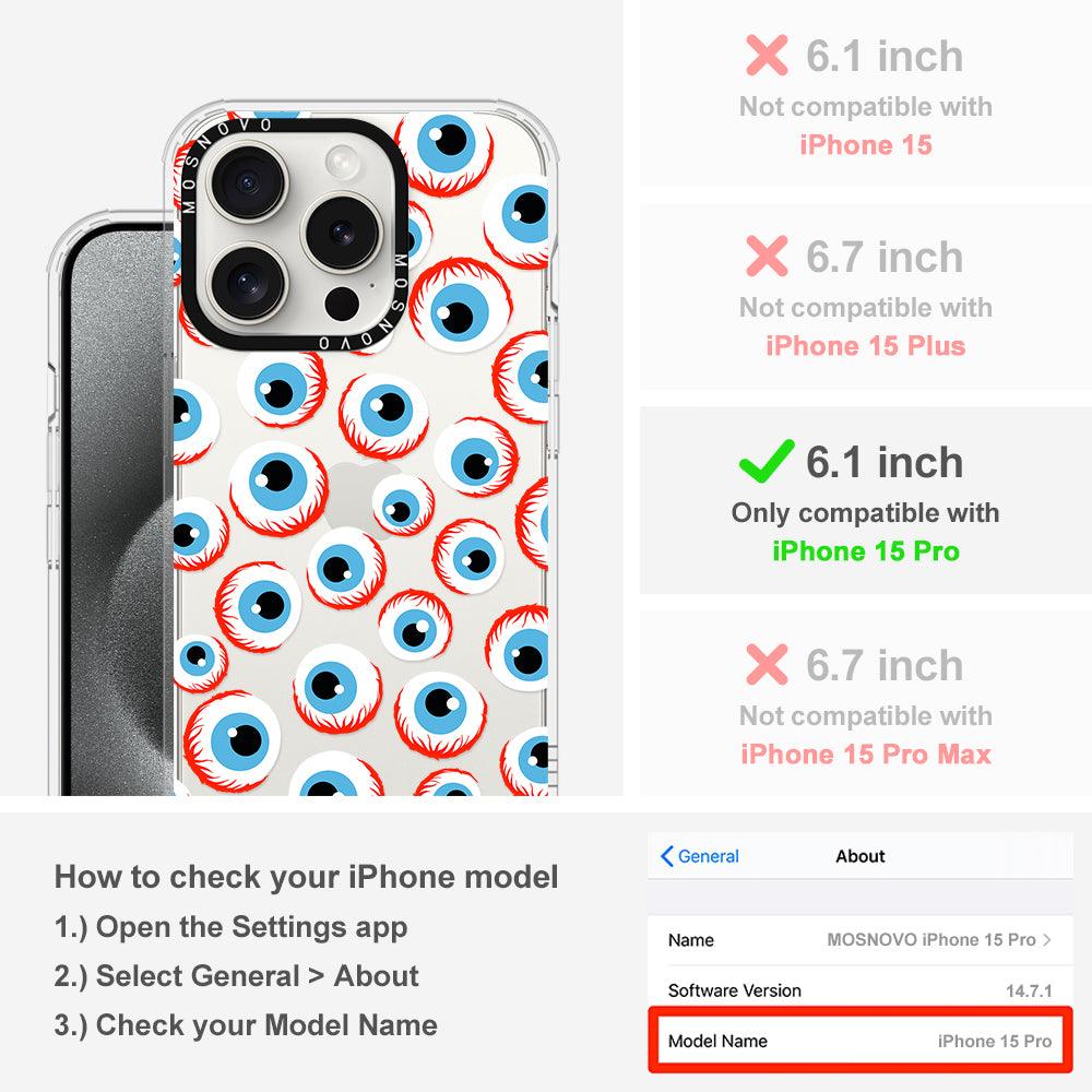 Scary Eyeball Phone Case - iPhone 15 Pro Case - MOSNOVO