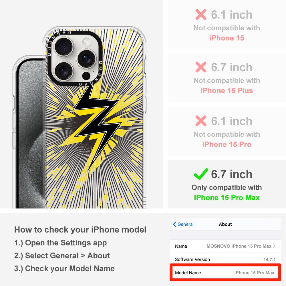 Lightning Bolt Phone Case - iPhone 15 Pro Max Case - MOSNOVO