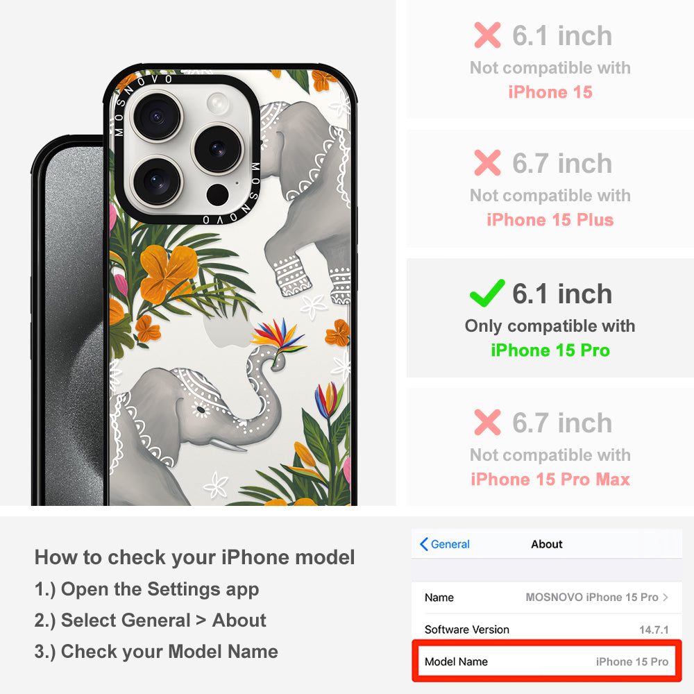 Elephant Phone Case - iPhone 15 Pro Case - MOSNOVO