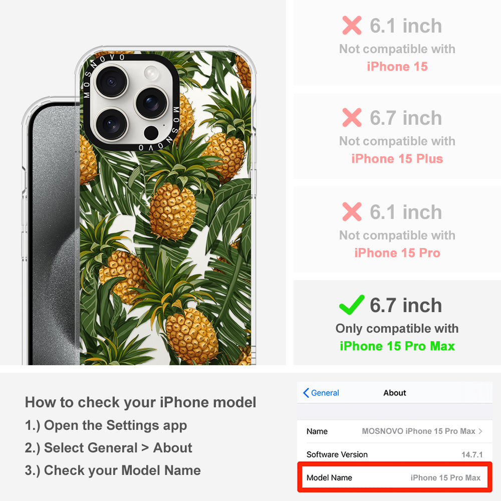 Pineapple Botany Phone Case - iPhone 15 Pro Max Case - MOSNOVO