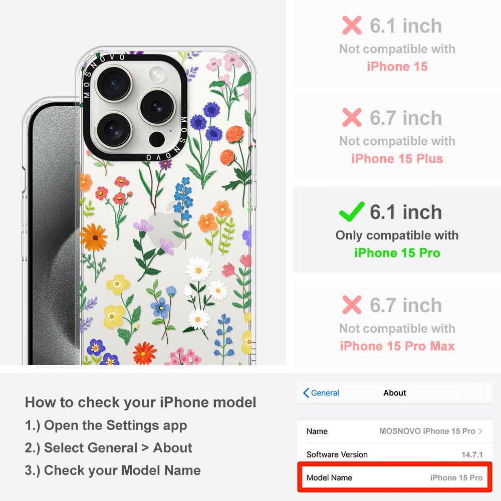 Botanical Floral Phone Case - iPhone 15 Pro Case - MOSNOVO