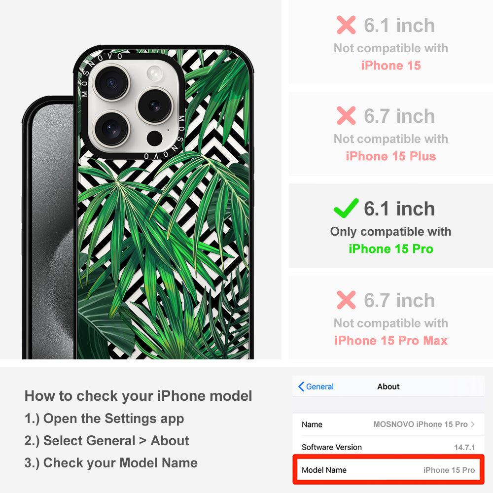 Areca Palm Pattern Phone Case - iPhone 15 Pro Case - MOSNOVO