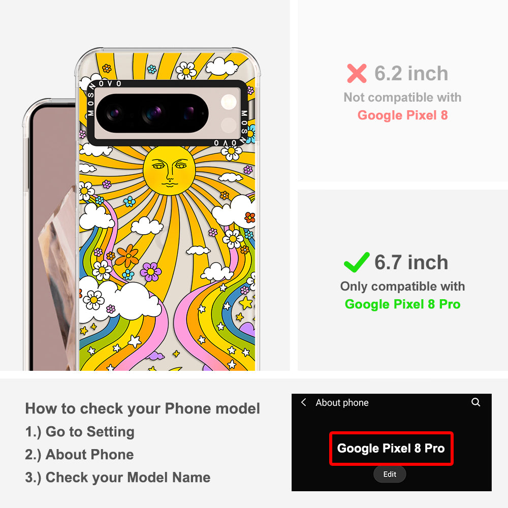 Rainbow Sun and Moon Phone Case - Google Pixel 8 Pro Case