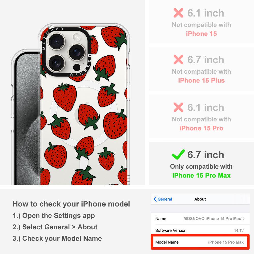 Red Strawberry Phone Case - iPhone 15 Pro Max Case - MOSNOVO