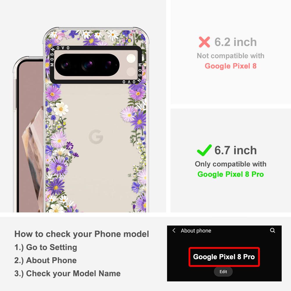 Purple Daisy Garden Phone Case - Google Pixel 8 Pro Case - MOSNOVO