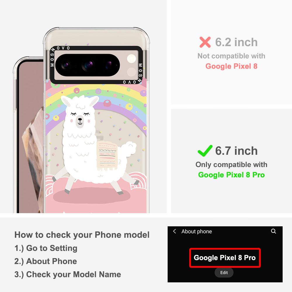 Pastel Rainbow Llama Phone Case - Google Pixel 8 Pro Case