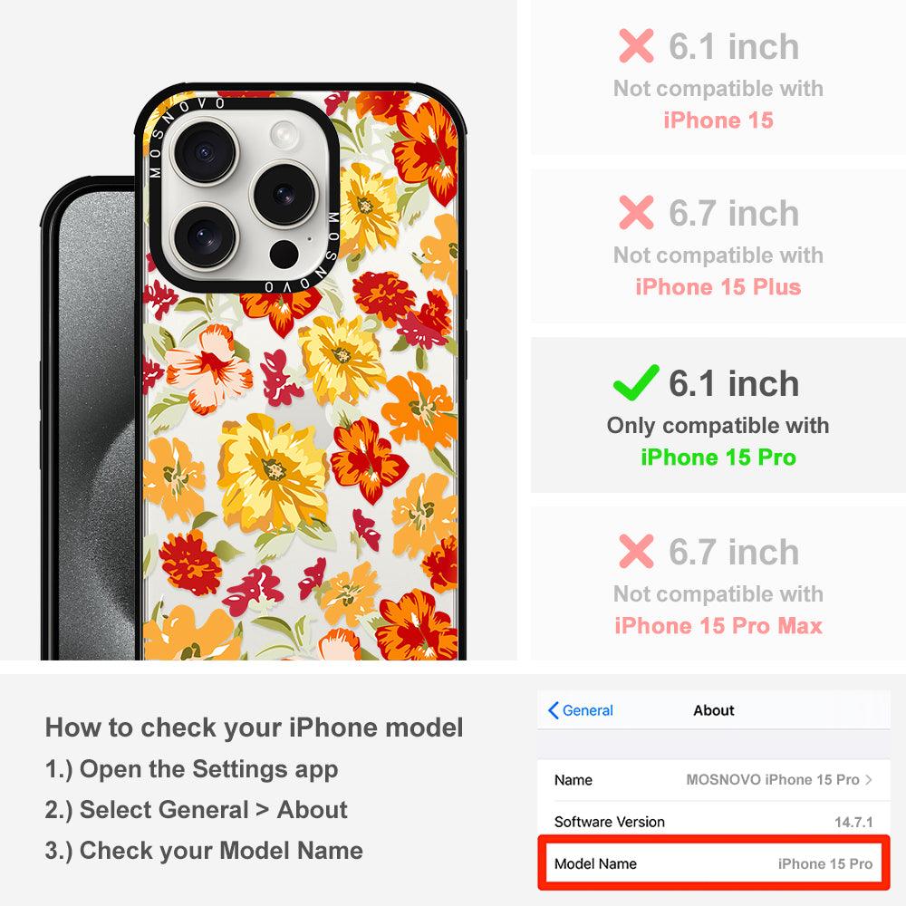 70s Boho Yellow Flower Phone Case - iPhone 15 Pro Case - MOSNOVO